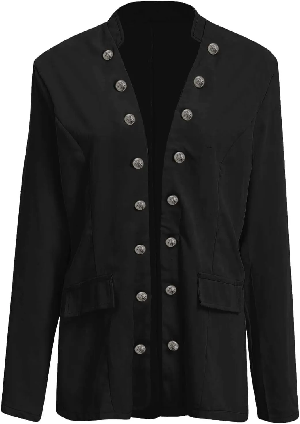 Crop Blazer for Women Mock Neck Button Jacket Open Front Cardigan Blouse Tops Business Casual Suit Coats
