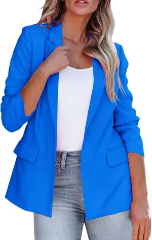 Cropped Blazers for Women Long Sleeve Open Front Fall Casual Jacket Cardigan Plus Size Comfy Office Work Business