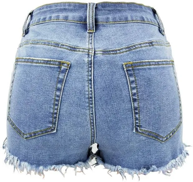 DCUTERQ Denim Shorts for Women Casual Summer High Waisted Short Pants with Pockets