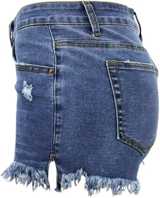 DCUTERQ Denim Shorts for Women Casual Summer High Waisted Short Pants with Pockets