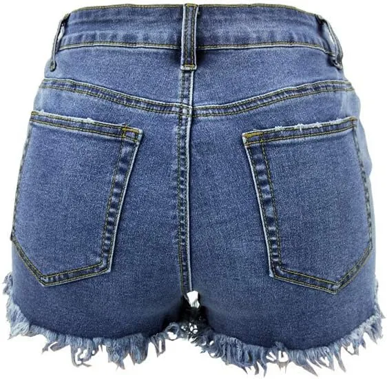 DCUTERQ Denim Shorts for Women Casual Summer High Waisted Short Pants with Pockets