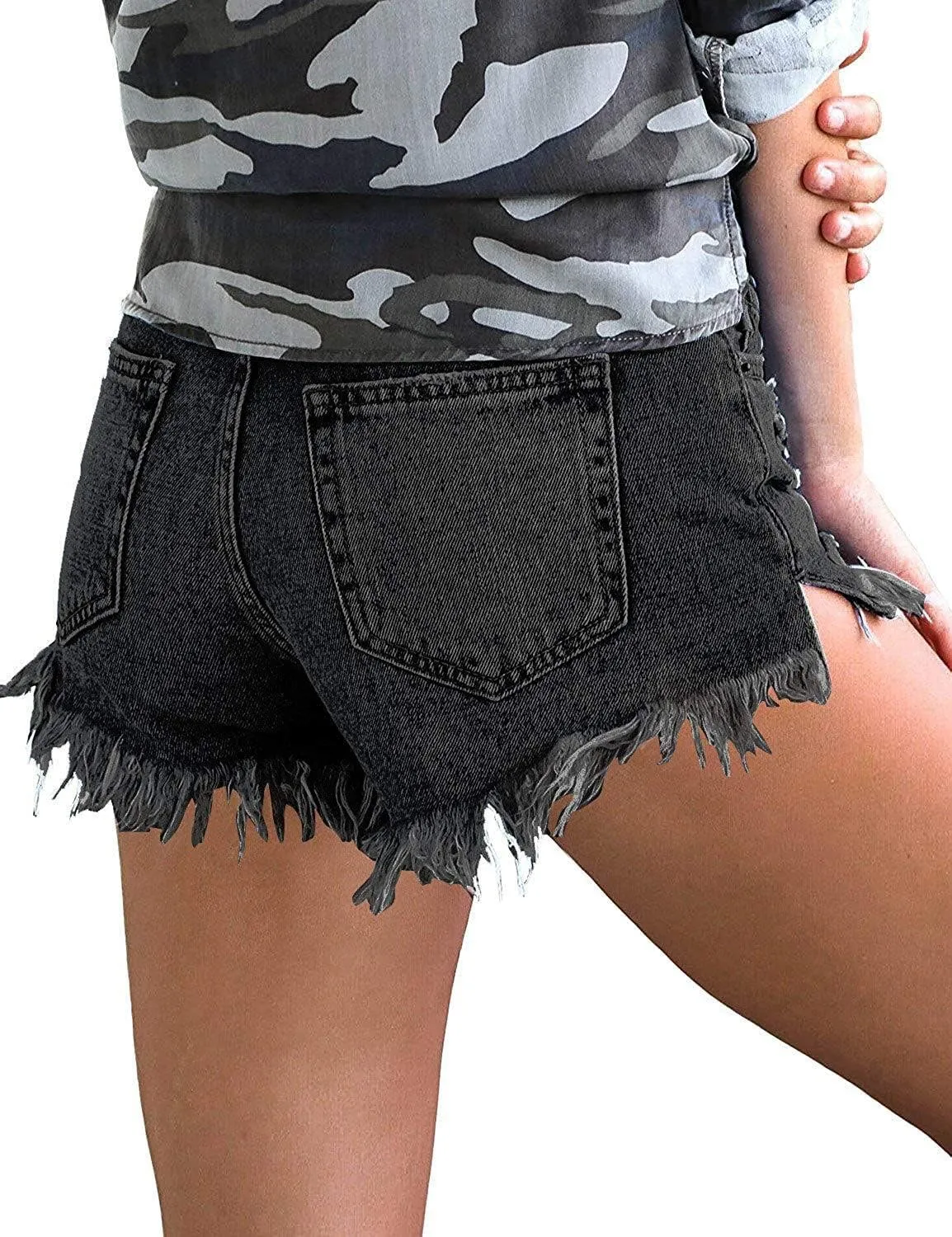 DCUTERQ Denim Shorts for Women Casual Summer High Waisted Short Pants with Pockets