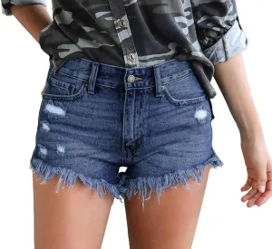 DCUTERQ Denim Shorts for Women Casual Summer High Waisted Short Pants with Pockets
