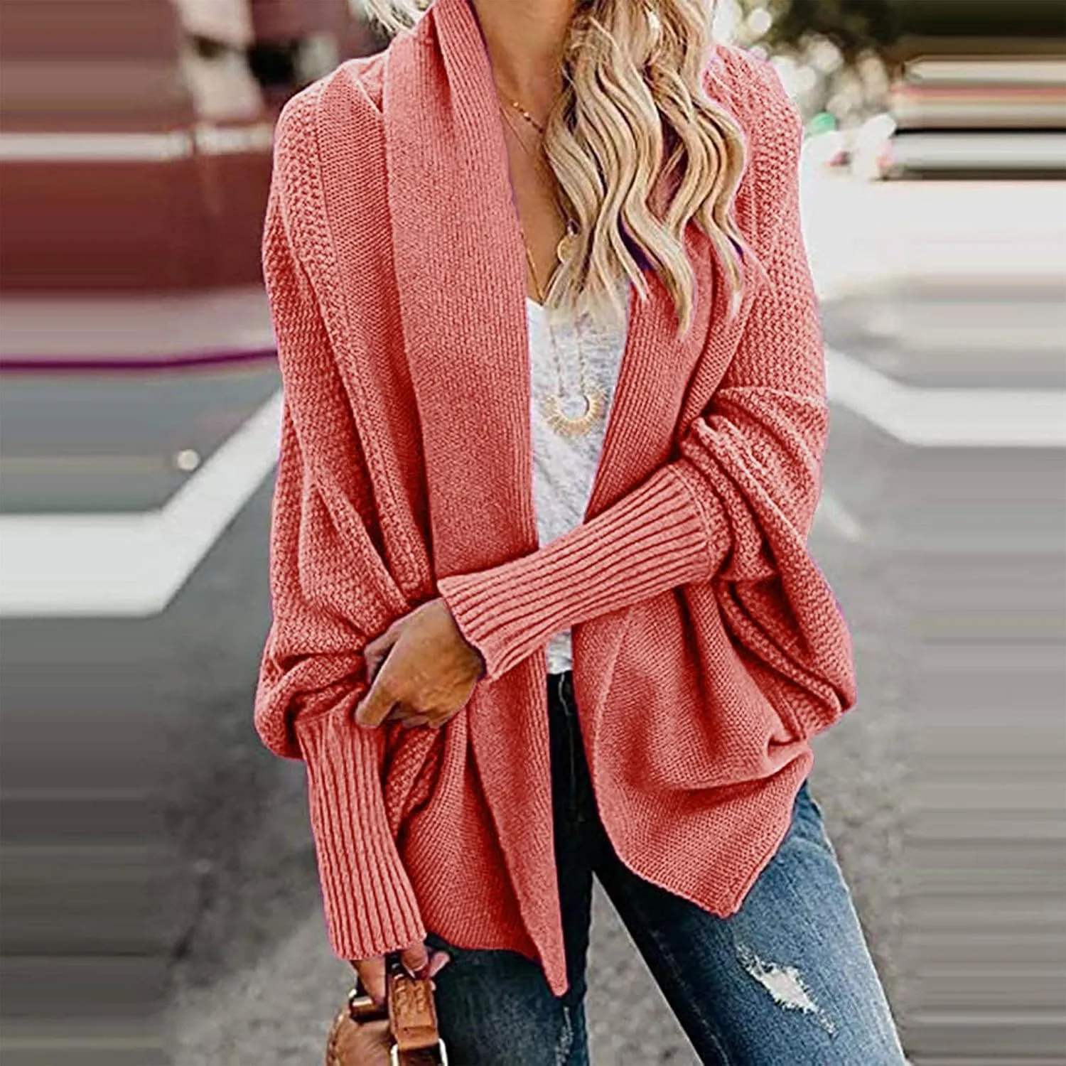 DDAPJ pyju Women's Cardigan Sweaters Oversized Chunky Knit Kimono Slouchy Wrap Open Front Fall Long Sleeve Outwear Coat