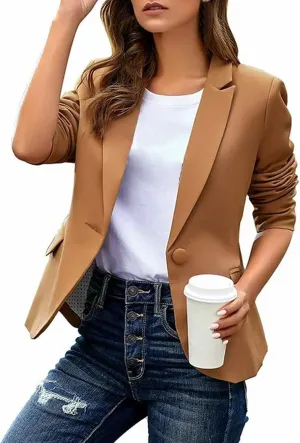 Deconstructed Blazers for Women Lapel Open Front Dress Blazer Jacket Suit Lightweight Work Office Suit