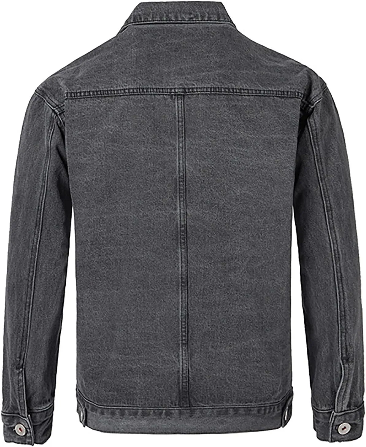 Denim Jacket for Men, Men's Trucker Jacket Autumn Winter Casual Long Sleeve Lapel Collar Solid Denim Jacket Coat