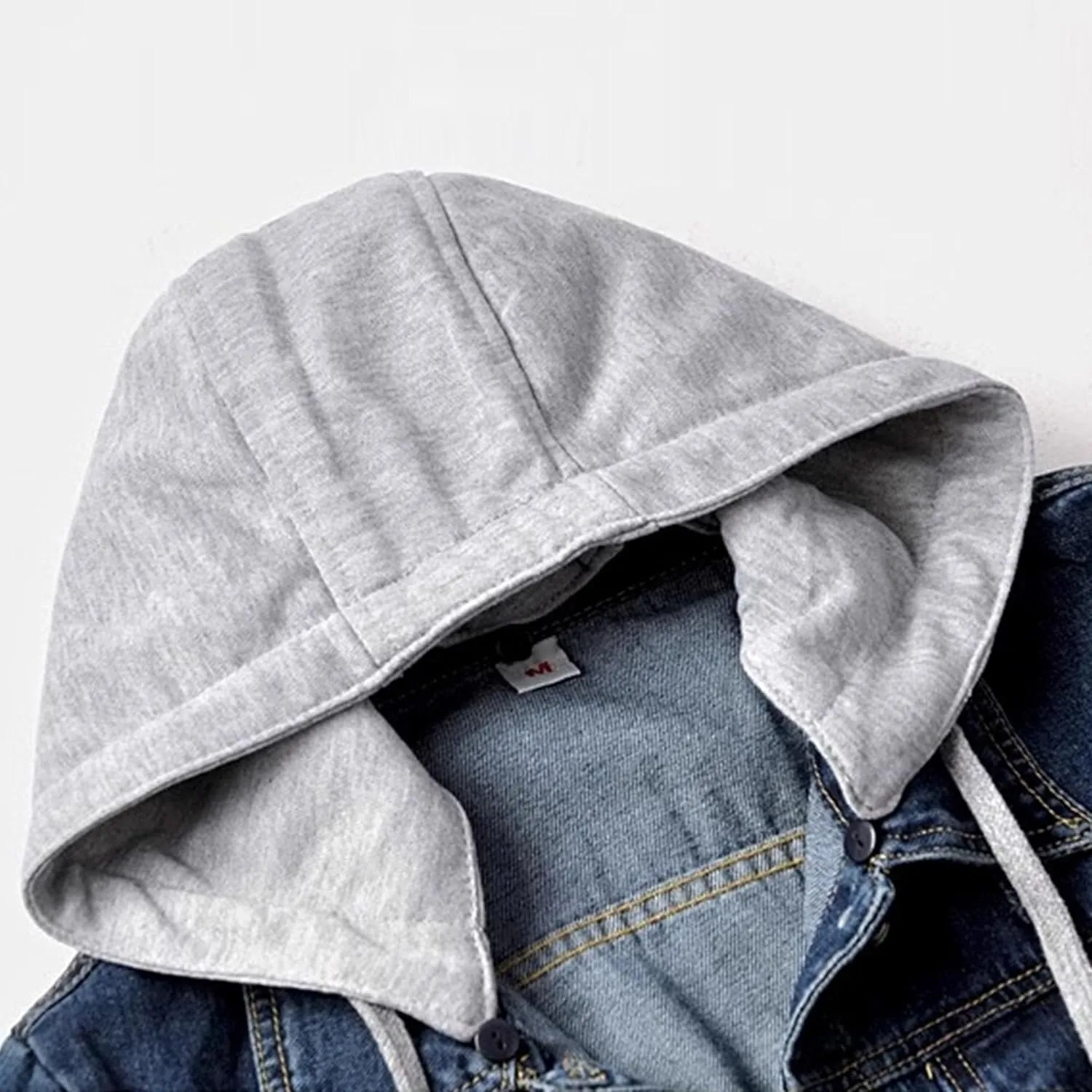 Detachable Hoodies Denim Jacket For Women Casual Fashion Wash Distresse Short Button Down Denim Jacket