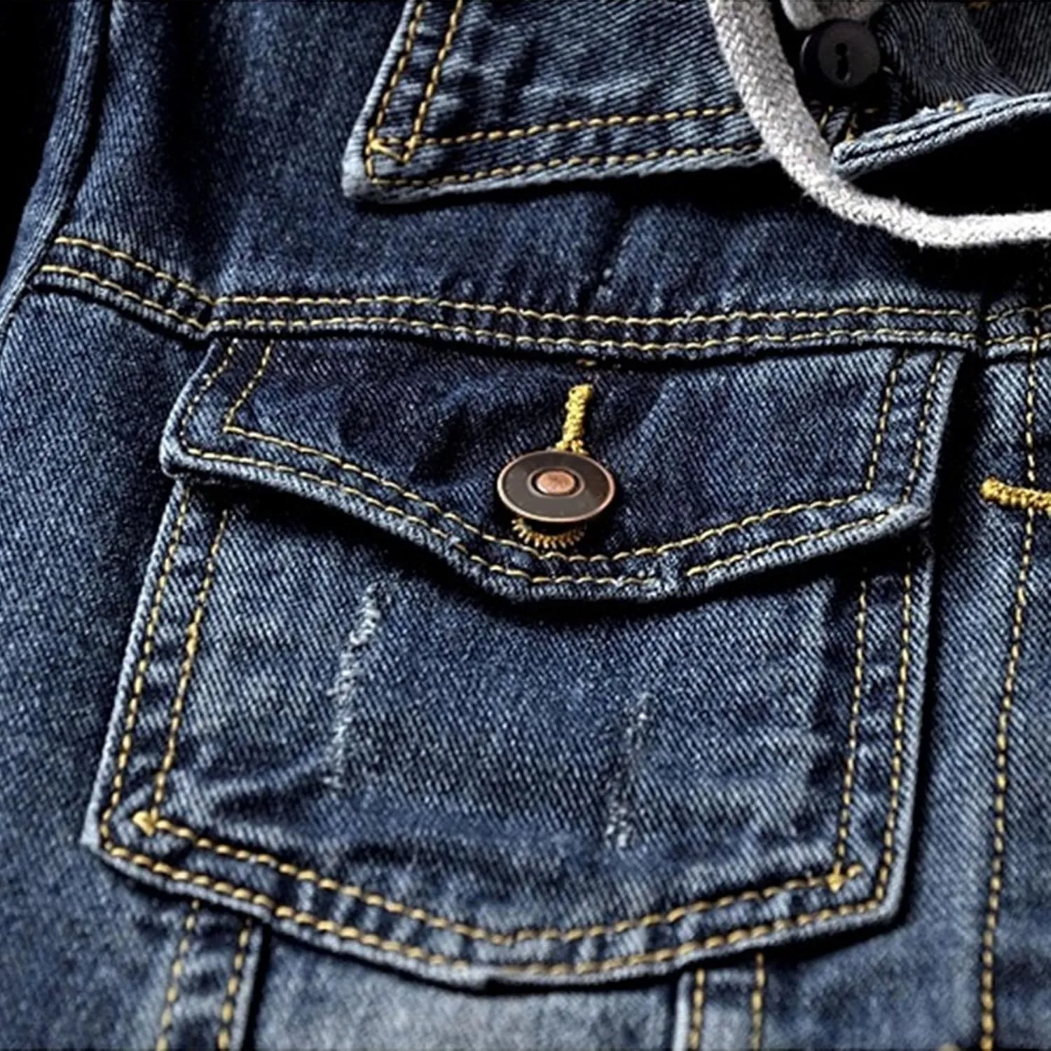 Detachable Hoodies Denim Jacket For Women Casual Fashion Wash Distresse Short Button Down Denim Jacket
