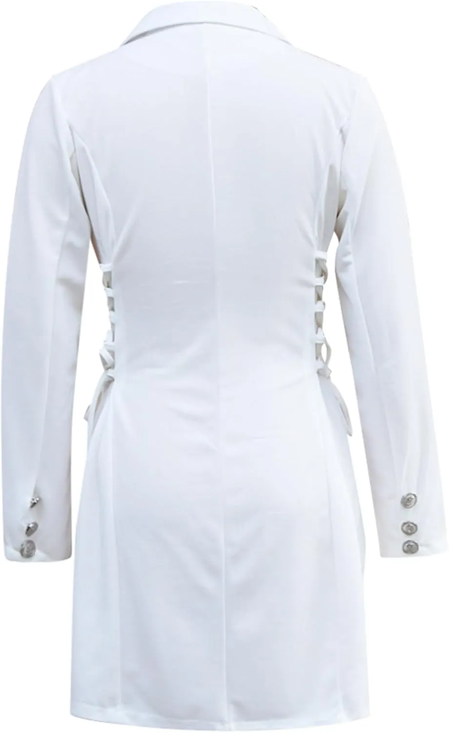 Double Breasted Blazer Dress for Women Slim Long Sleeve Fit Formal Jacket Decorative Buttons Stylish Business Wear