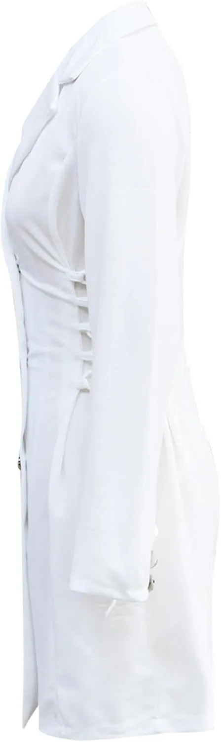 Double Breasted Blazer Dress for Women Slim Long Sleeve Fit Formal Jacket Decorative Buttons Stylish Business Wear