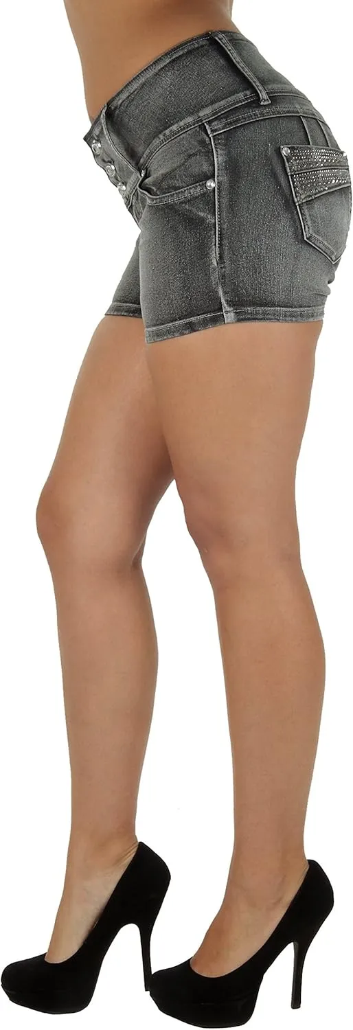 Fashion2Love Plus Size, Butt Lifting, Levanta Cola, High Waist Denim Booty Shorts