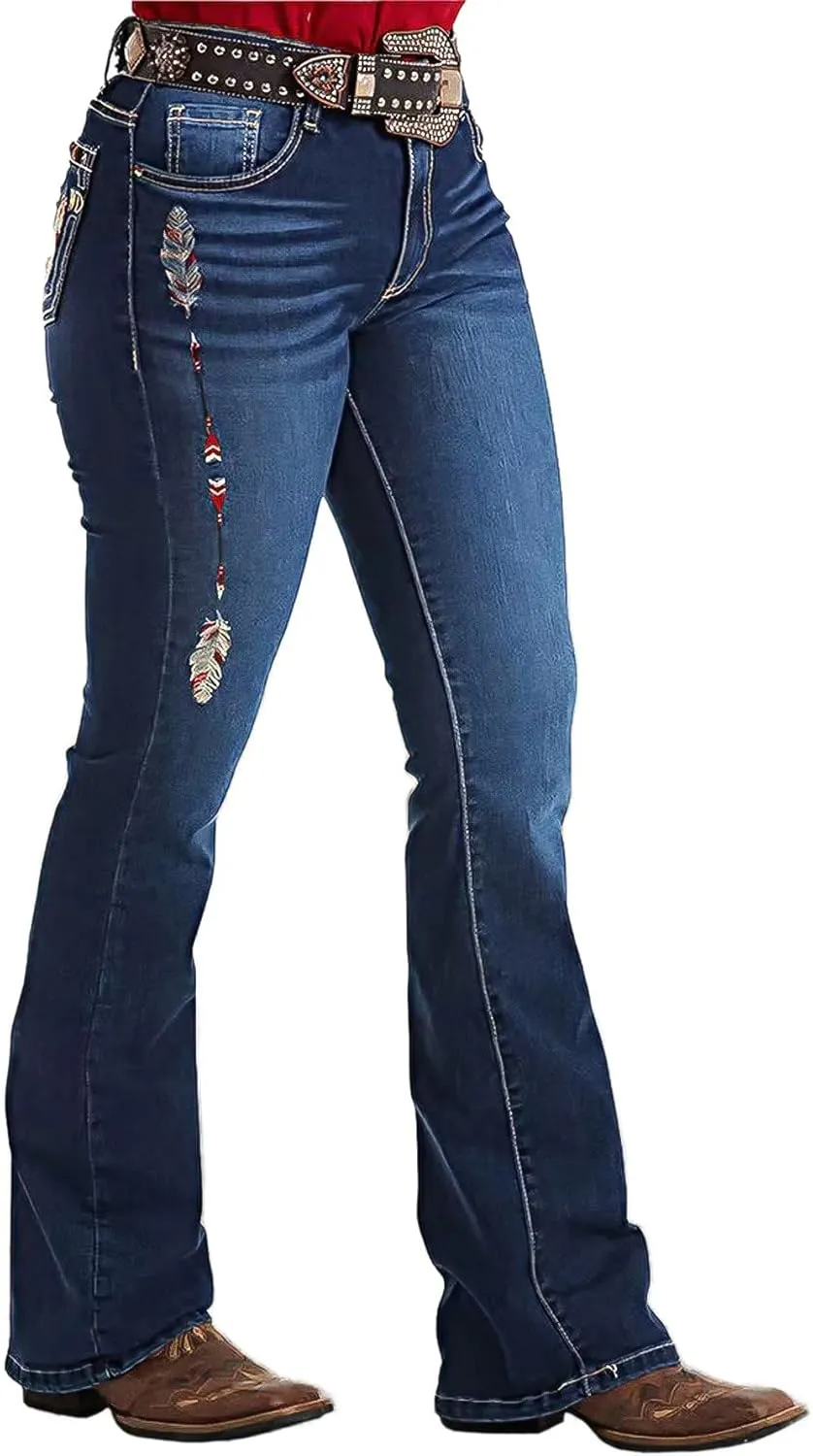 Flamingals Boot Cut Jeans for Women Trendy Tummy Control High Waist Jean Flare Jeans Skinny Denim Pants