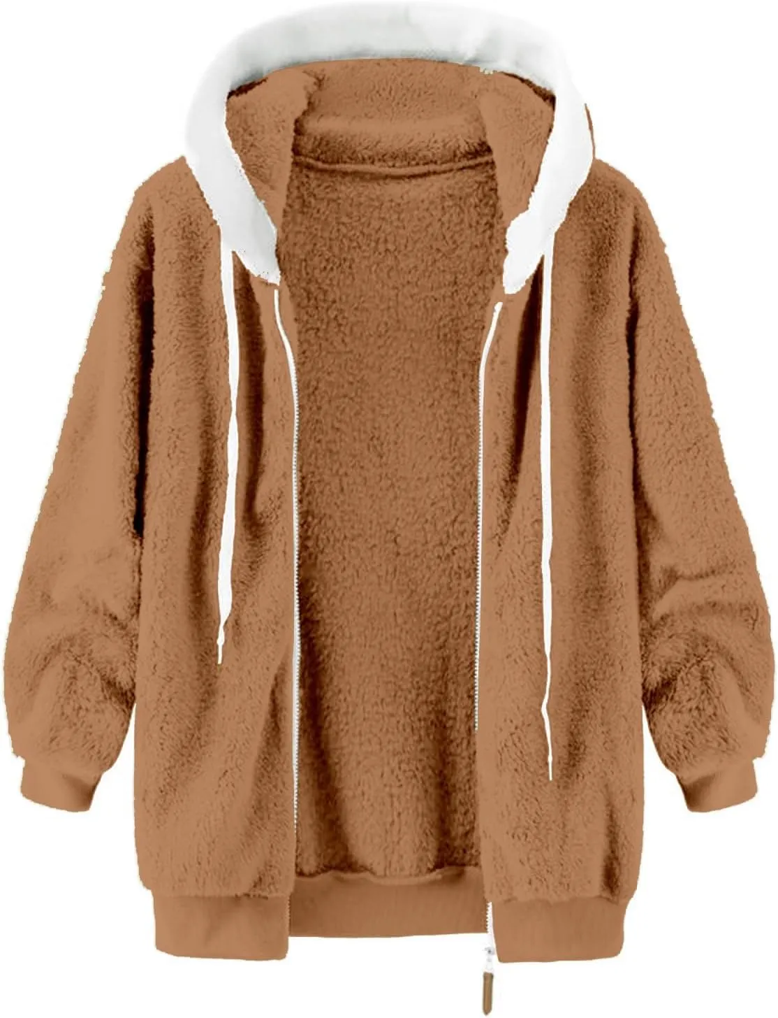 Flannel Jacket Women,Stitching Pocket Hooded Coats Jacket Pullover Sweatershirt Coat Warm Artificial Wool Pockets