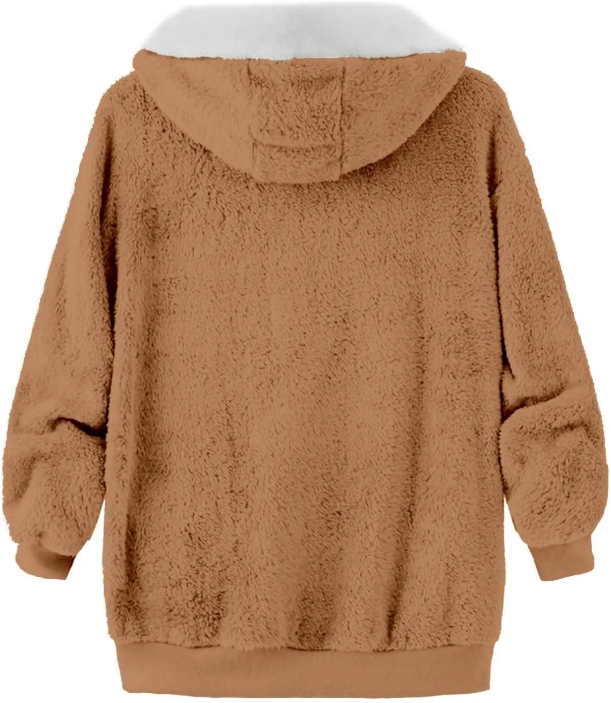 Flannel Jacket Women,Stitching Pocket Hooded Coats Jacket Pullover Sweatershirt Coat Warm Artificial Wool Pockets