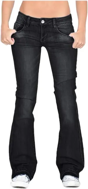 Flare Jeans for Women Button Up Curvy Slim Fit Butt Lifting High Waist Stretch Bell Bottom Jeans Bootcut Denim Pants