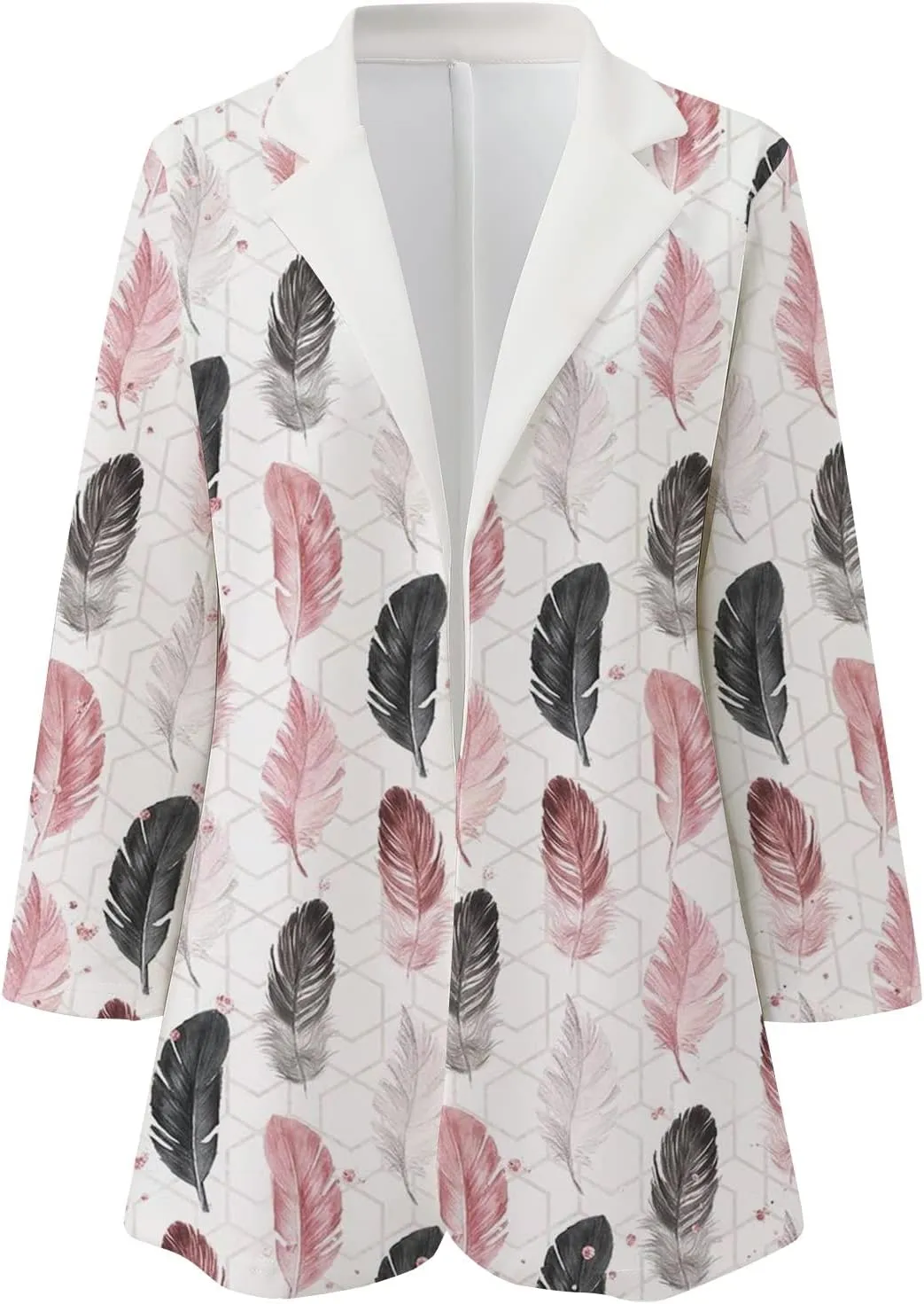 Floral Blazers for Women Long Sleeve Trendy Casual Open Front Printed Dressy Fitted Suit Jackets