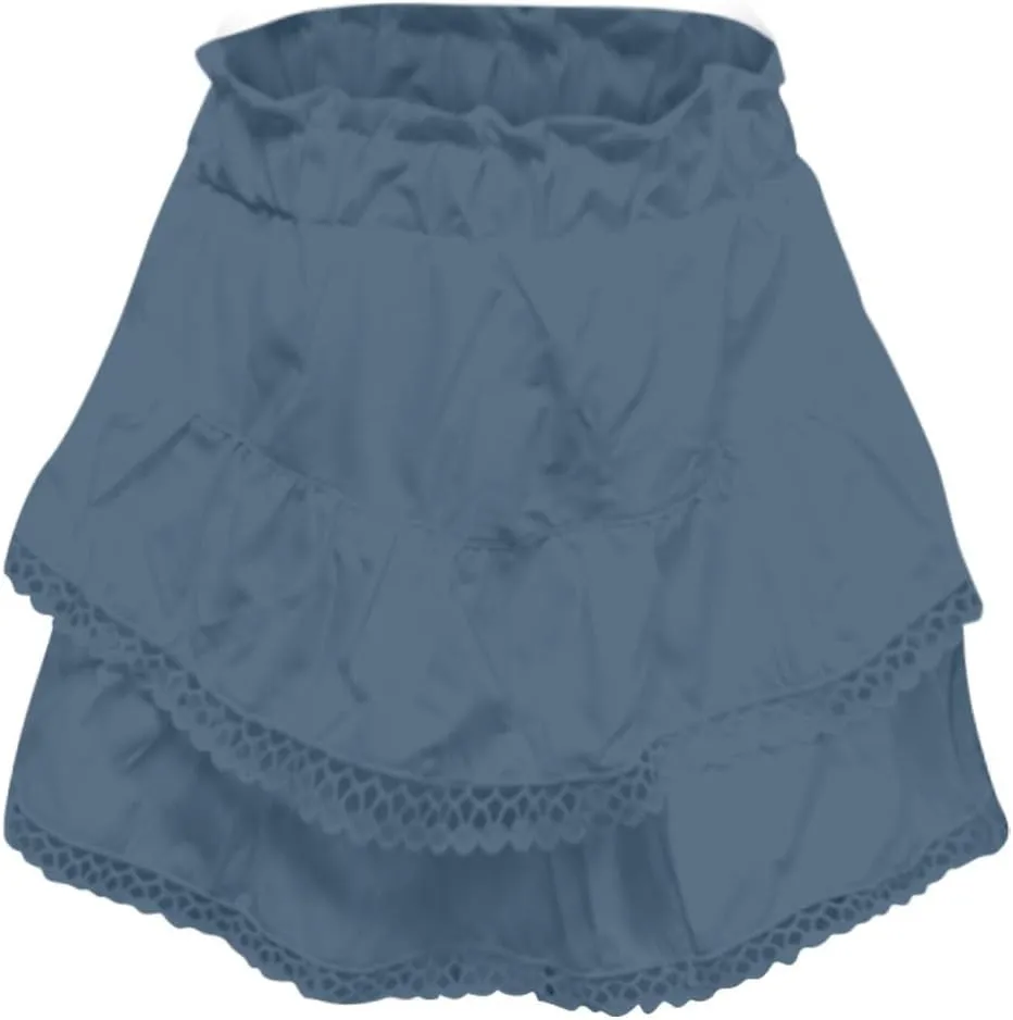 Flowy Shorts for Women Casual Boho Ruffle Tiered Skorts High Waist Mini Skirts Golf Tennis Crochet Shorts