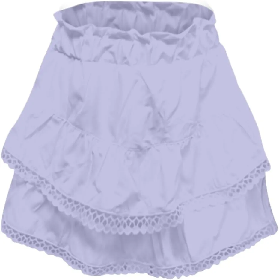 Flowy Shorts for Women Casual Boho Ruffle Tiered Skorts High Waist Mini Skirts Golf Tennis Crochet Shorts