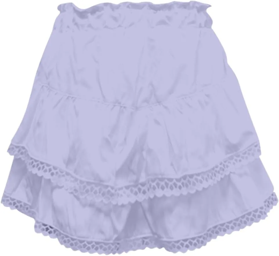 Flowy Shorts for Women Casual Boho Ruffle Tiered Skorts High Waist Mini Skirts Golf Tennis Crochet Shorts