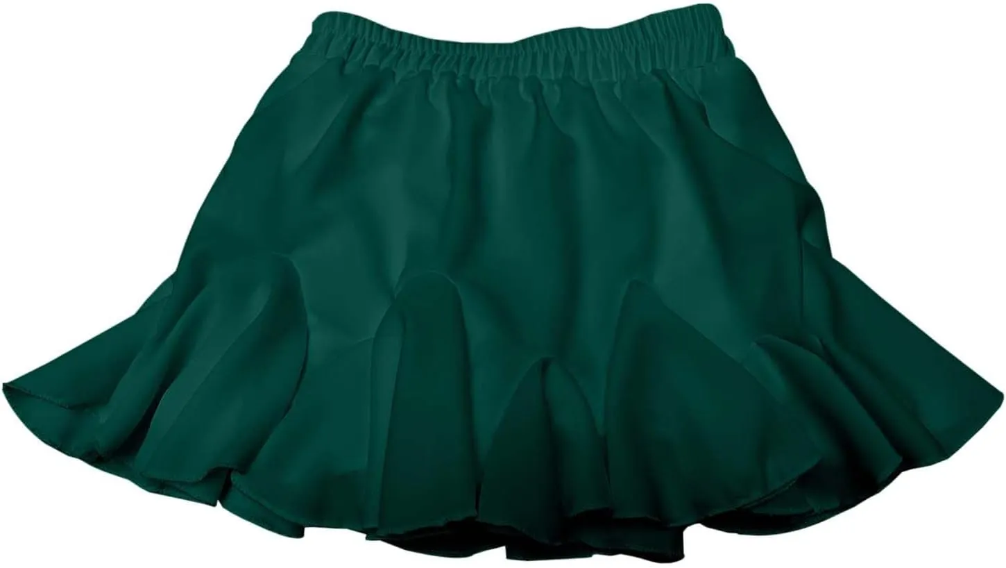 Flowy Shorts for Women Casual Boho Ruffle Tiered Skorts High Waist Mini Skirts Tennis Crochet Shorts