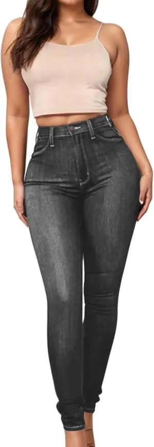 FZVYD Women's High Waist Jeans Slim Fit Casual 2025 Fashion Trousers Denim Pants Hip-Lifting Jeans Skinny Stretchy Leggings