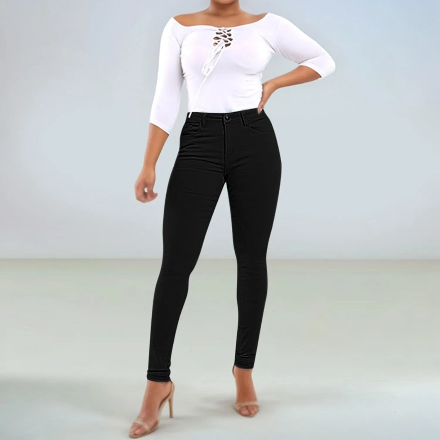 FZVYD Women's High Waist Jeans Slim Fit Casual 2025 Fashion Trousers Denim Pants Hip-Lifting Jeans Skinny Stretchy Leggings