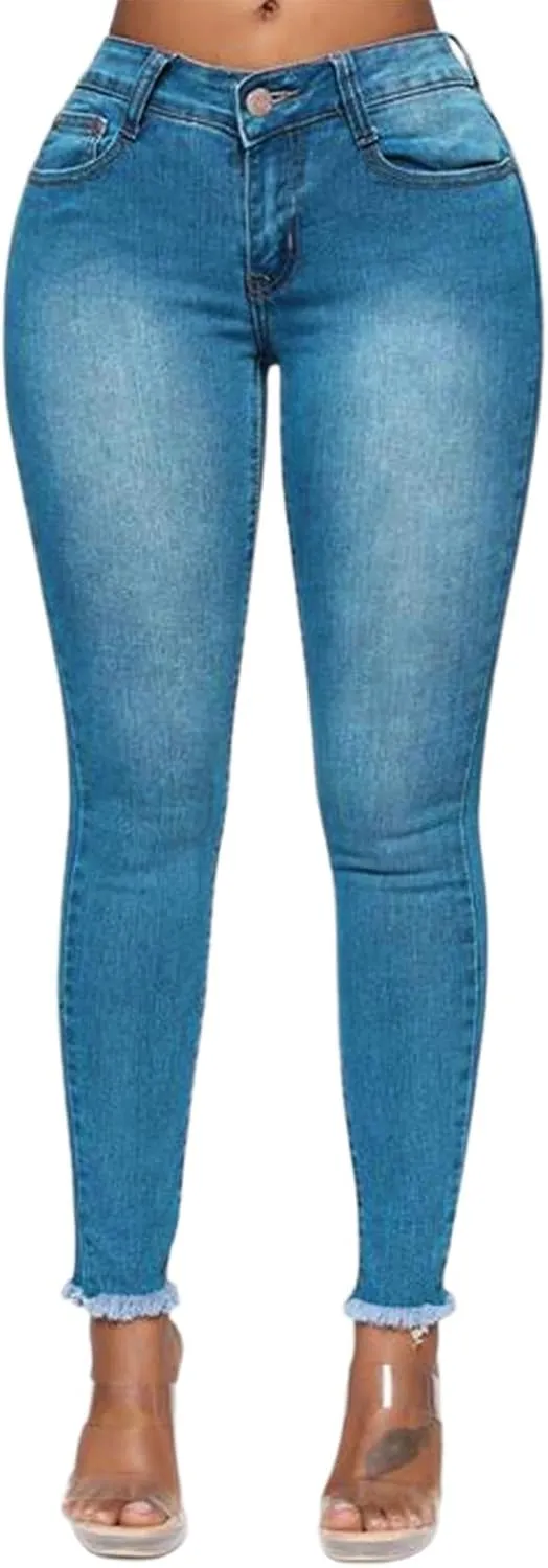 FZVYD Women's High Waist Jeans Slim Fit Casual 2025 Fashion Trousers Denim Pants Hip-Lifting Jeans Skinny Stretchy Leggings