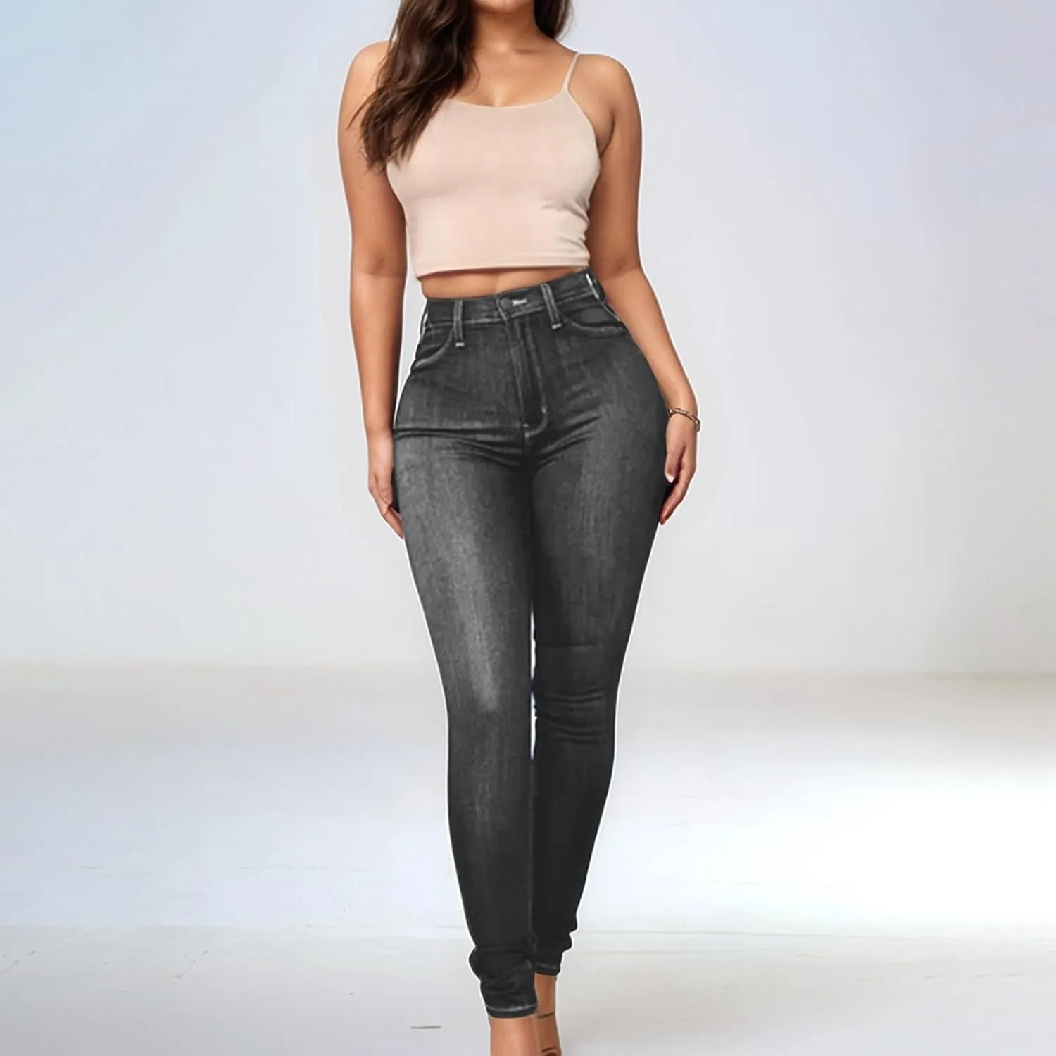 FZVYD Women's High Waist Jeans Slim Fit Casual 2025 Fashion Trousers Denim Pants Hip-Lifting Jeans Skinny Stretchy Leggings