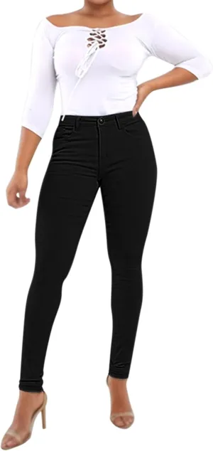 FZVYD Women's High Waist Jeans Slim Fit Casual 2025 Fashion Trousers Denim Pants Hip-Lifting Jeans Skinny Stretchy Leggings