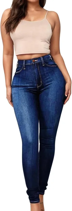 FZVYD Women's High Waist Jeans Slim Fit Casual 2025 Fashion Trousers Denim Pants Hip-Lifting Jeans Skinny Stretchy Leggings