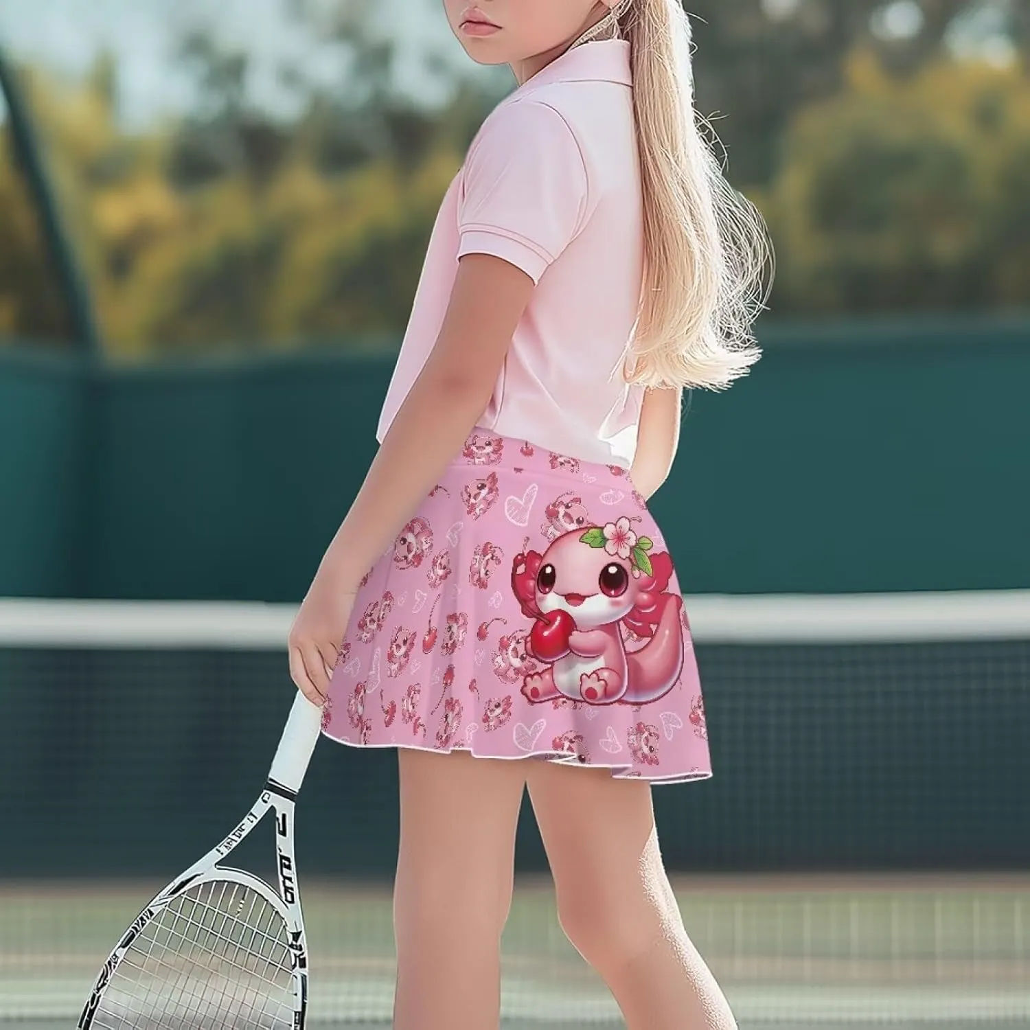 Girl's Pleated Mini Skirt Golf Tennis Skirt with Shorts Stretchy Athletic Dance Sports Skorts A Line Swing Skirt