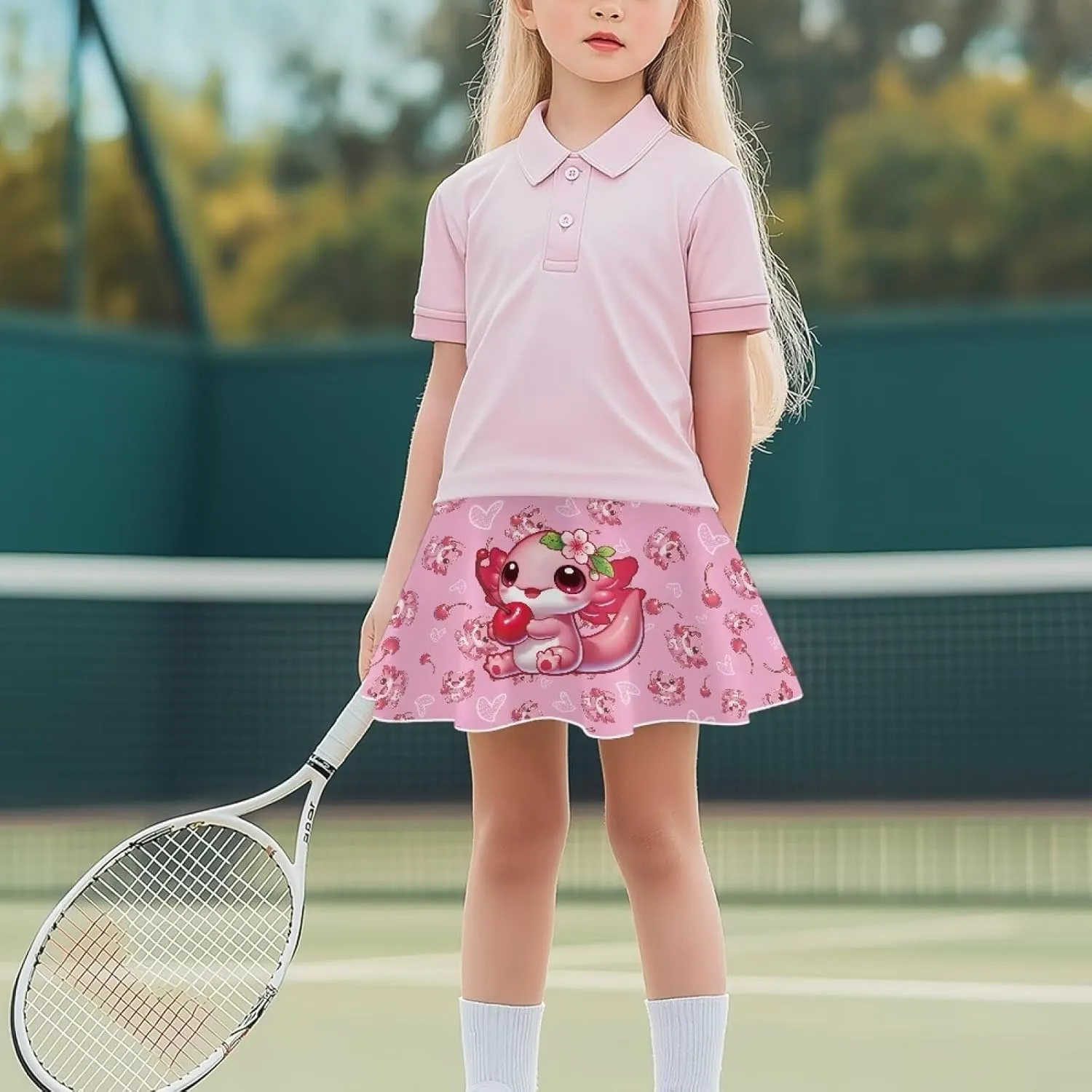 Girl's Pleated Mini Skirt Golf Tennis Skirt with Shorts Stretchy Athletic Dance Sports Skorts A Line Swing Skirt