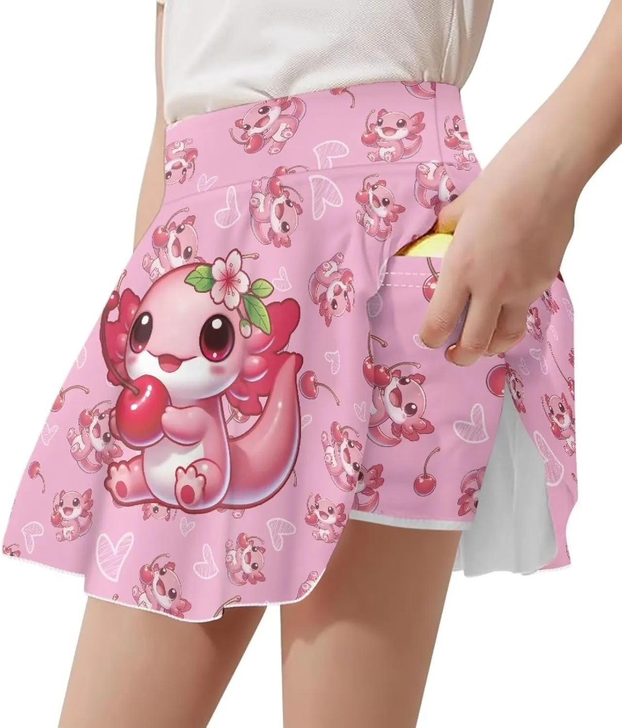 Girl's Pleated Mini Skirt Golf Tennis Skirt with Shorts Stretchy Athletic Dance Sports Skorts A Line Swing Skirt