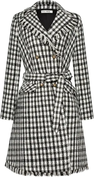 GRACE KARIN Trench Coat for Women 2024 Winter Coat Notch Lapel Double Breasted Thick A Line Pea Coat Jacket with Pockets