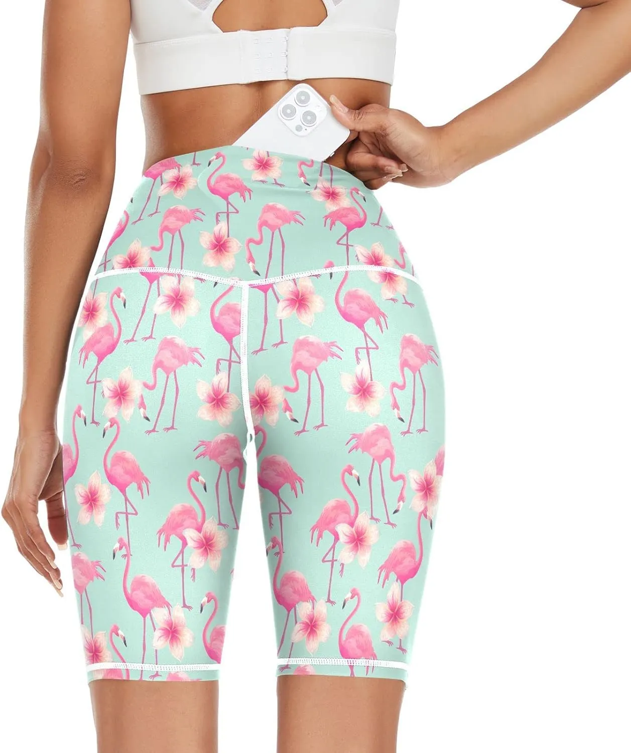 High Waist Yoga Shorts for Women Athletic Shorts Leggings with Hidden Pockets