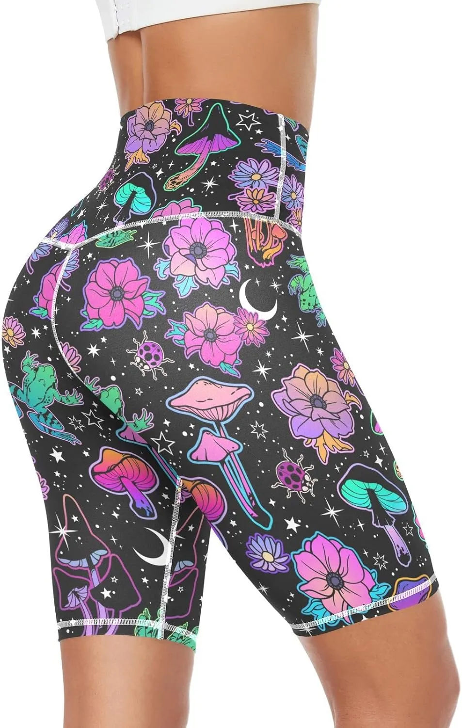 High Waist Yoga Shorts for Women Athletic Shorts Leggings with Hidden Pockets