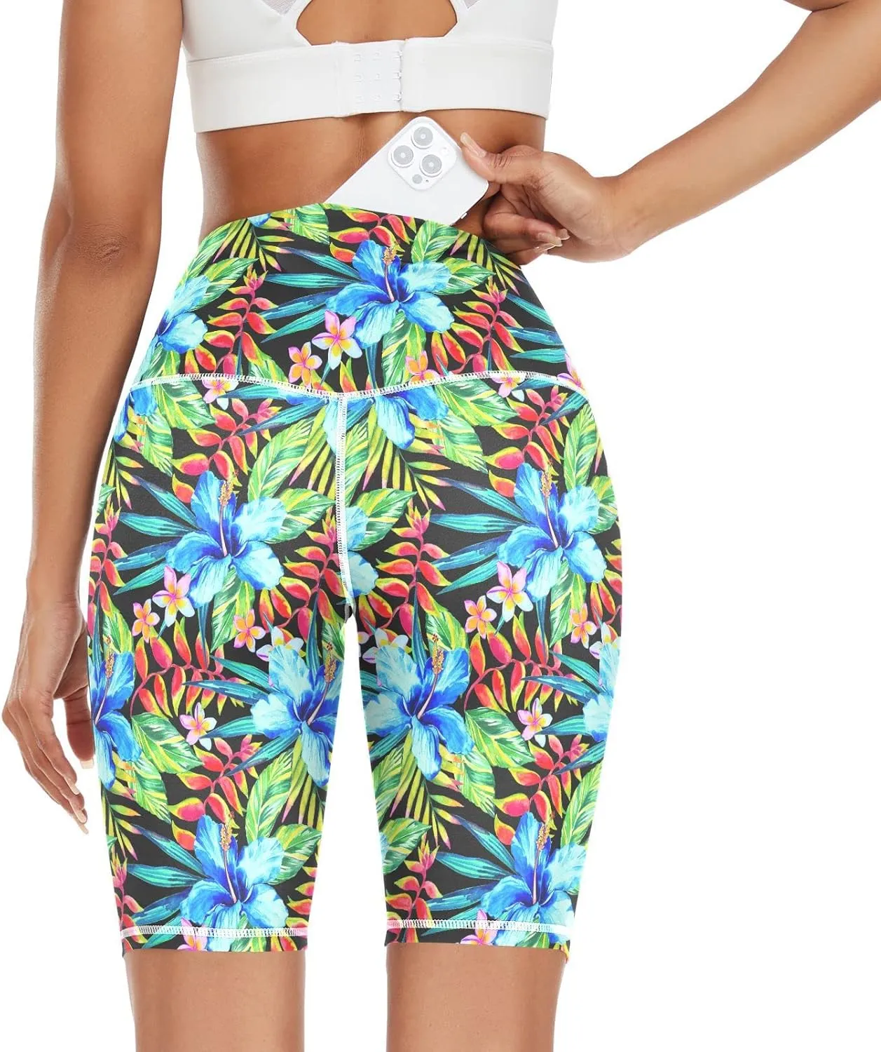High Waist Yoga Shorts for Women Athletic Shorts Leggings with Hidden Pockets