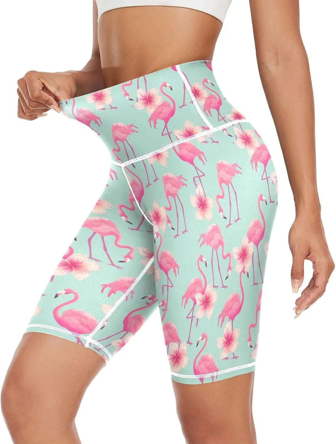 High Waist Yoga Shorts for Women Athletic Shorts Leggings with Hidden Pockets