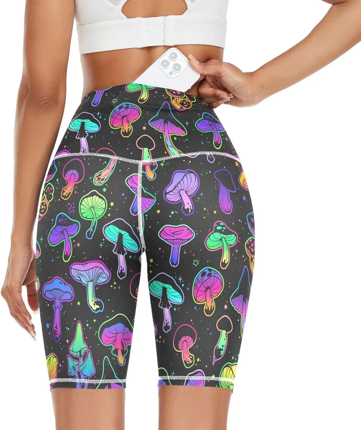 High Waist Yoga Shorts for Women Athletic Shorts Leggings with Hidden Pockets