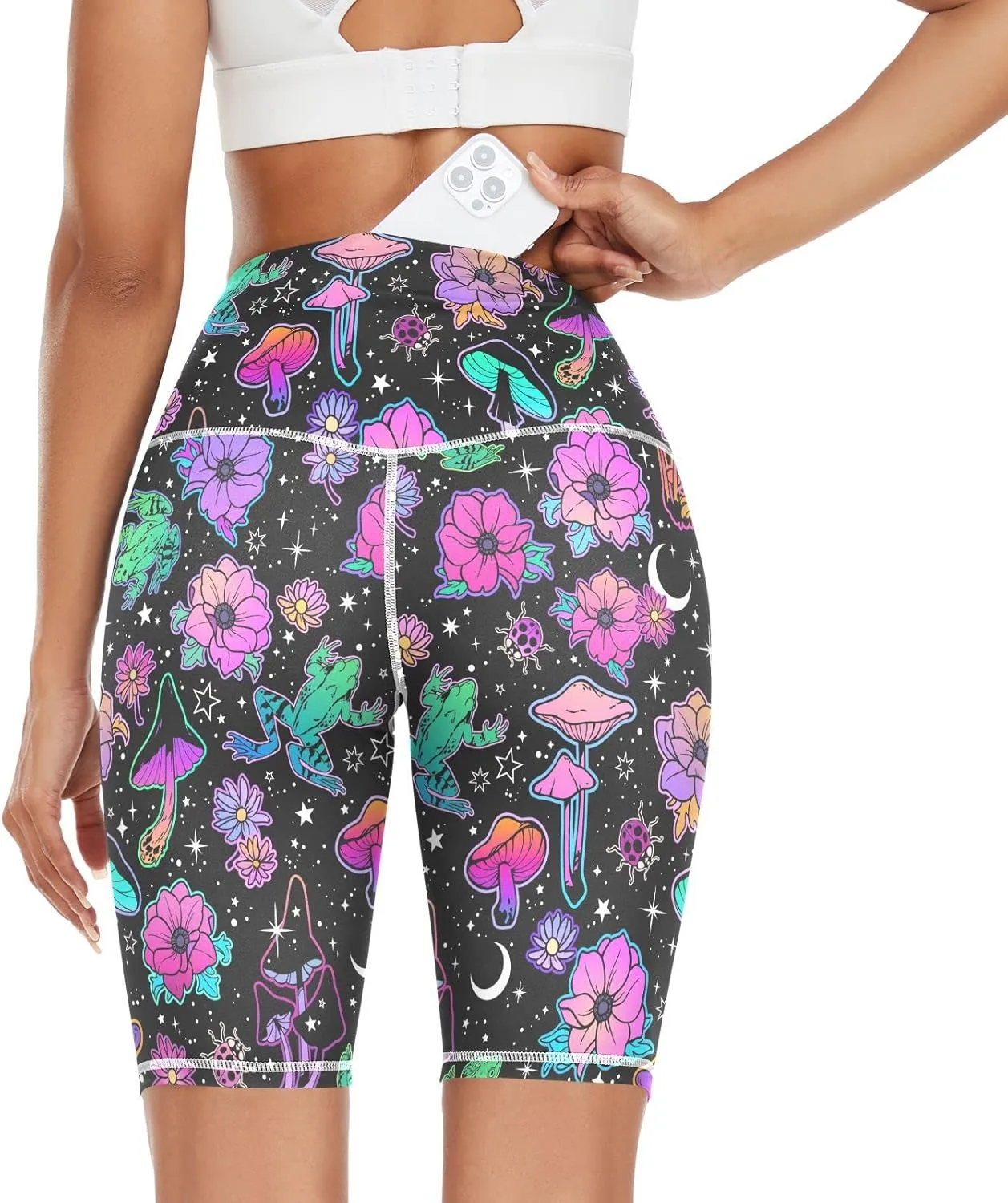 High Waist Yoga Shorts for Women Athletic Shorts Leggings with Hidden Pockets