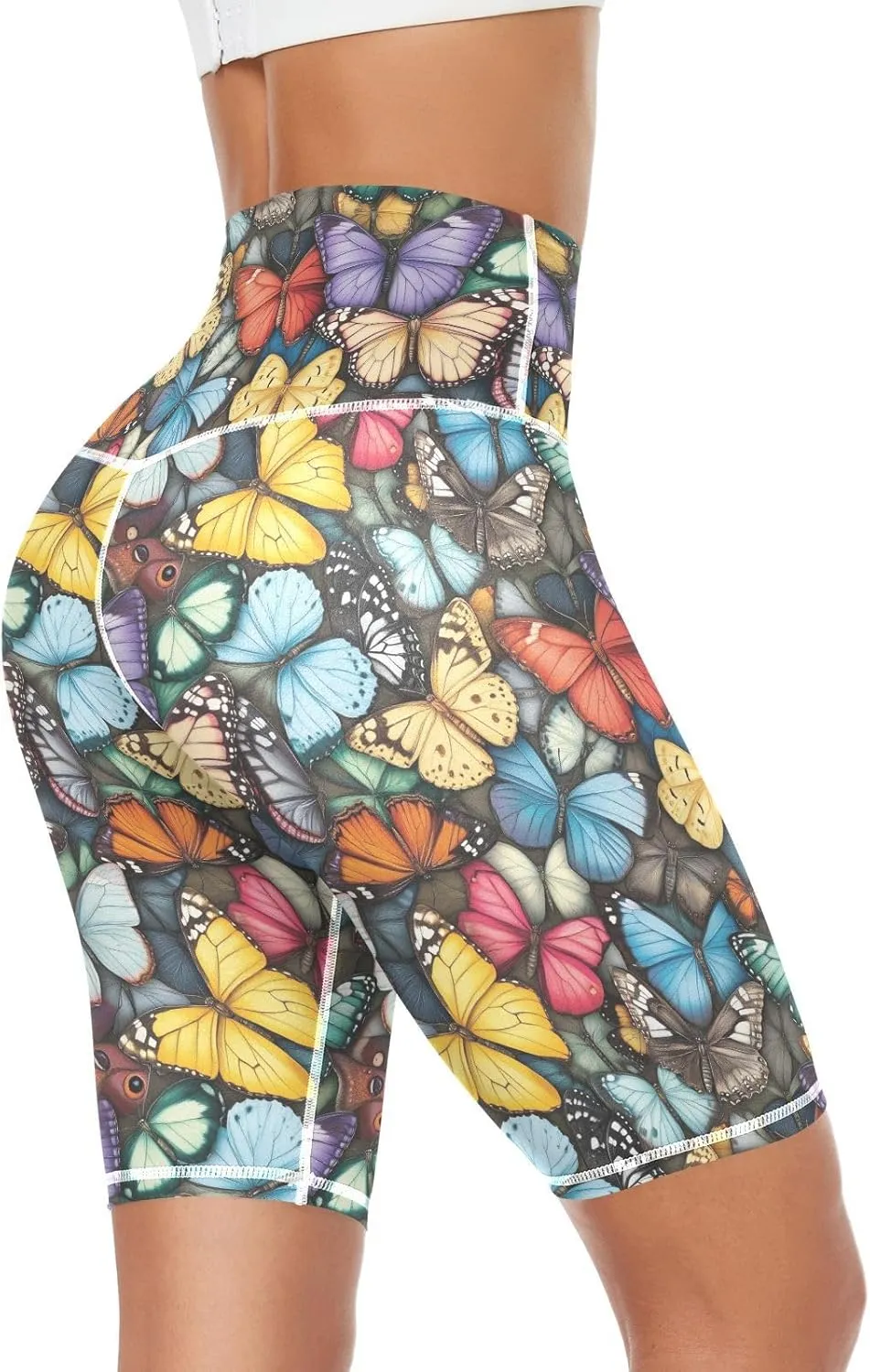 High Waist Yoga Shorts for Women Athletic Shorts Leggings with Hidden Pockets