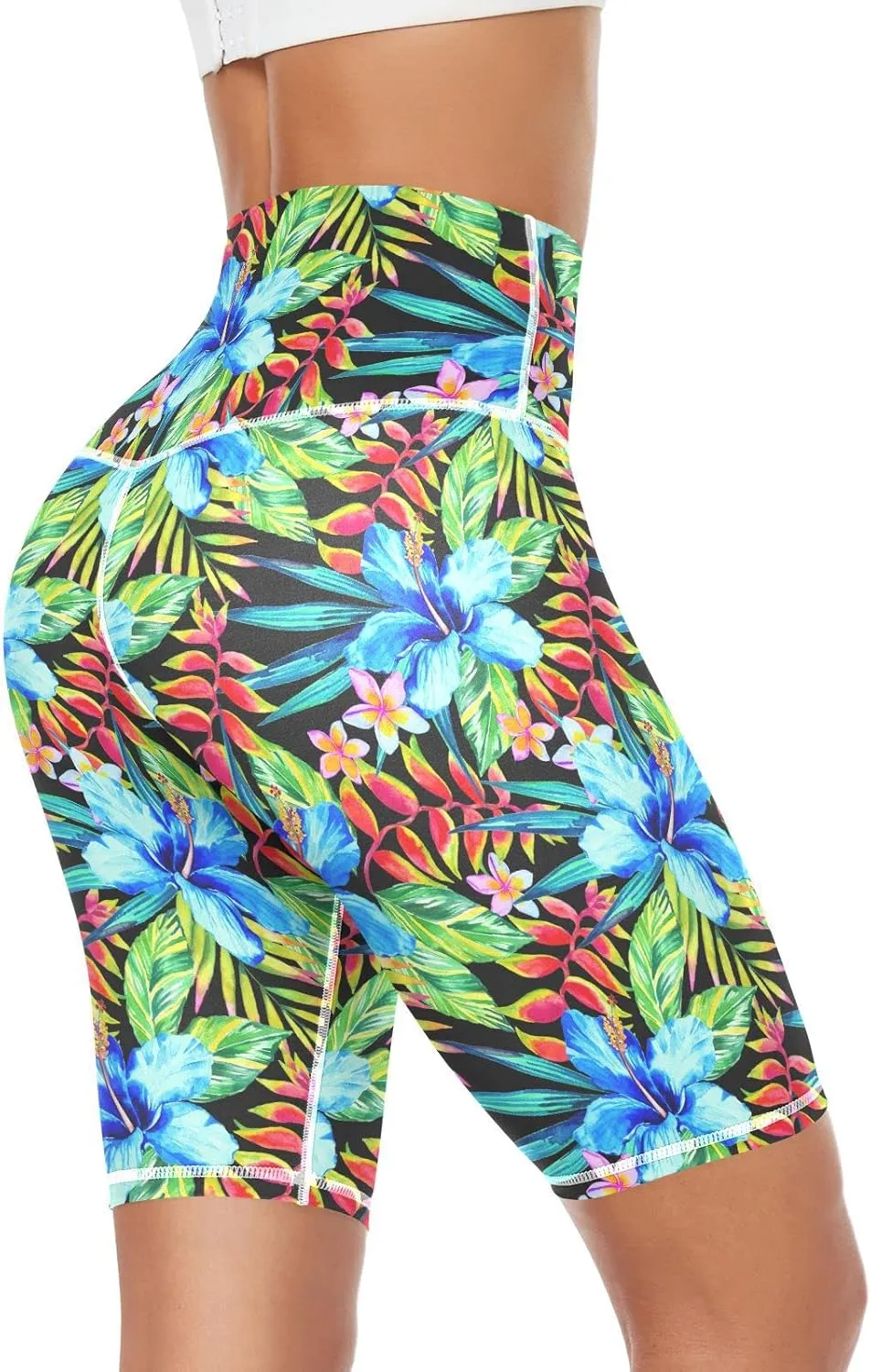 High Waist Yoga Shorts for Women Athletic Shorts Leggings with Hidden Pockets