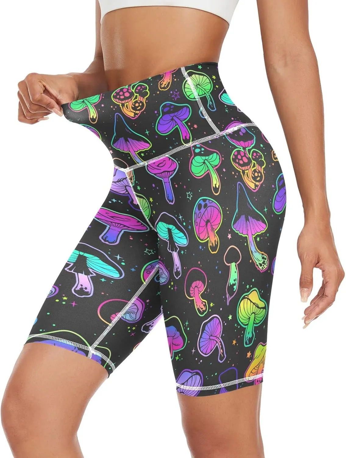 High Waist Yoga Shorts for Women Athletic Shorts Leggings with Hidden Pockets