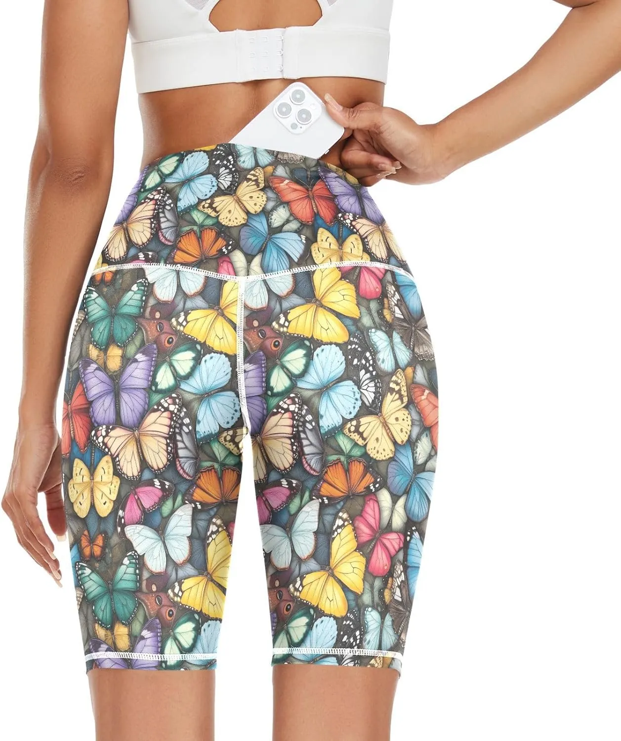 High Waist Yoga Shorts for Women Athletic Shorts Leggings with Hidden Pockets