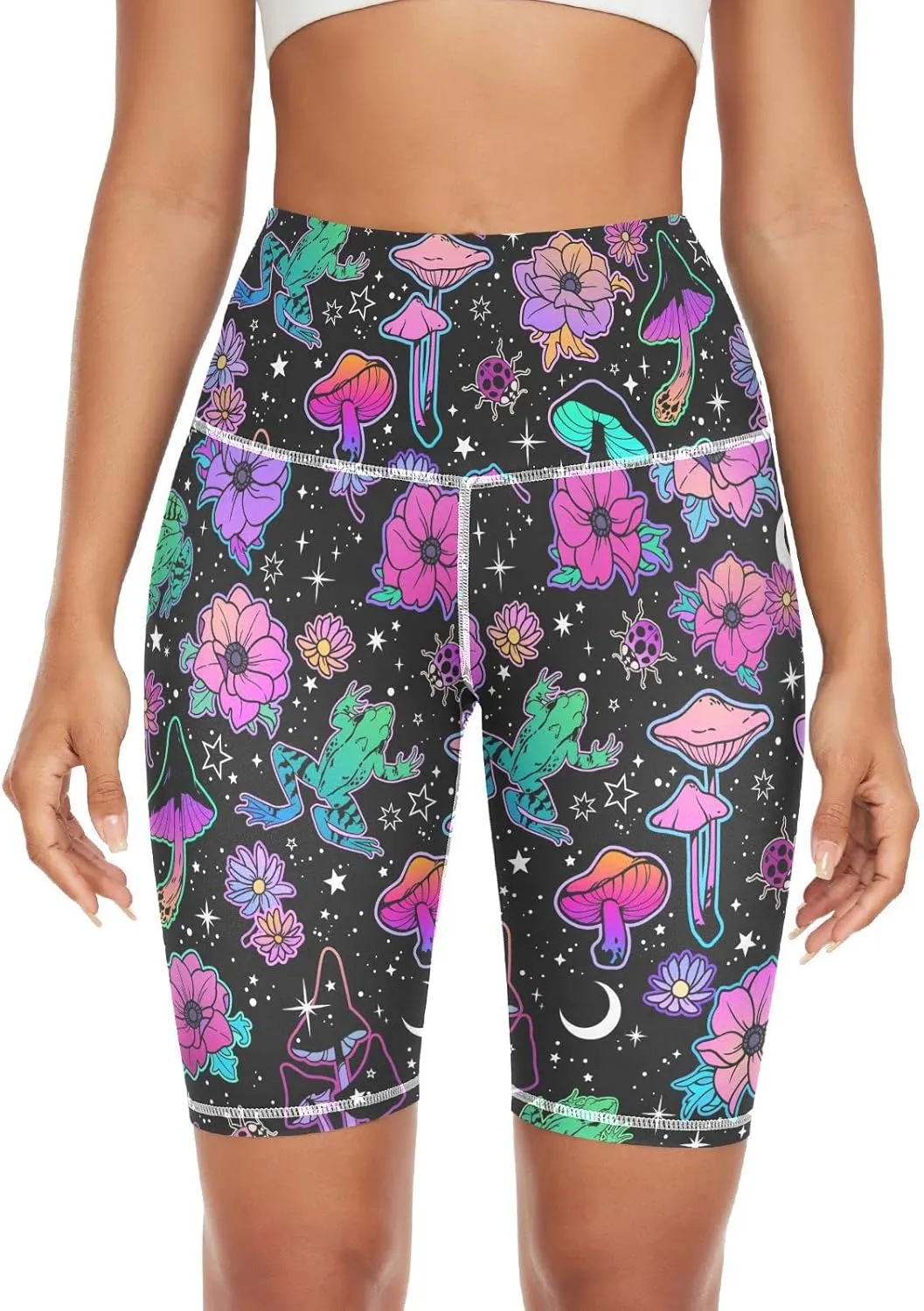 High Waist Yoga Shorts for Women Athletic Shorts Leggings with Hidden Pockets