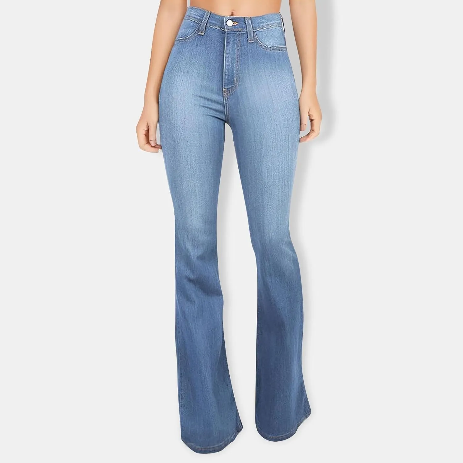 High Waisted Bootcut Jeans for Women 2025 Trendy Stretch Slim Fit Bell Bottom Flare Jeans Denim Pants Trousers