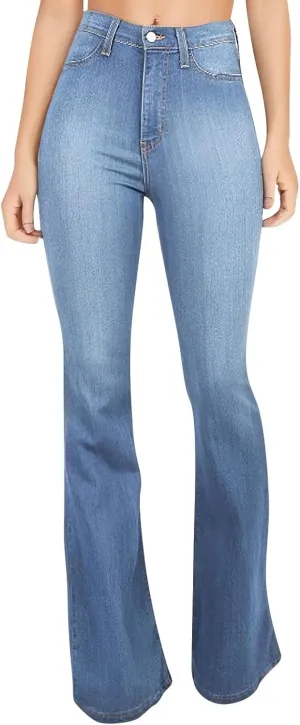 High Waisted Bootcut Jeans for Women 2025 Trendy Stretch Slim Fit Bell Bottom Flare Jeans Denim Pants Trousers
