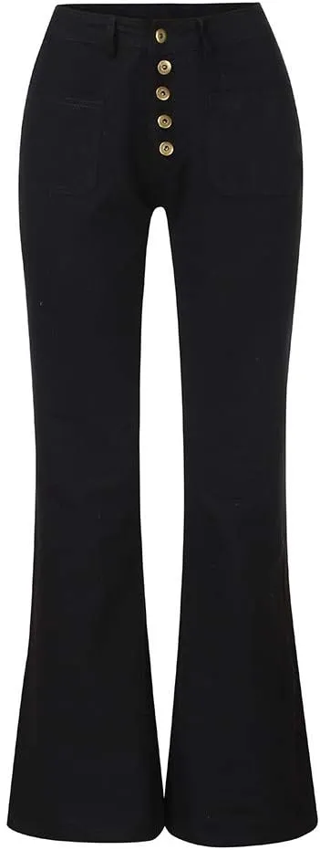 High Waisted Skinny Bootcut Jeans for Women Stretch Button Fly Flared Slim Fit Denim Pants Casual Bell Bottom Jeans