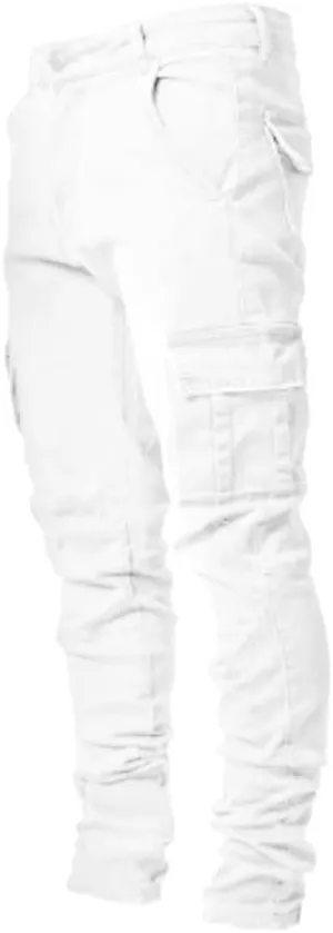 HUNGSON Men's Slim Fit Stretch Jeans Ripped Skinny Jeans for Men, Distressed Straight Leg Fashion Comfort Flex Waist Pants