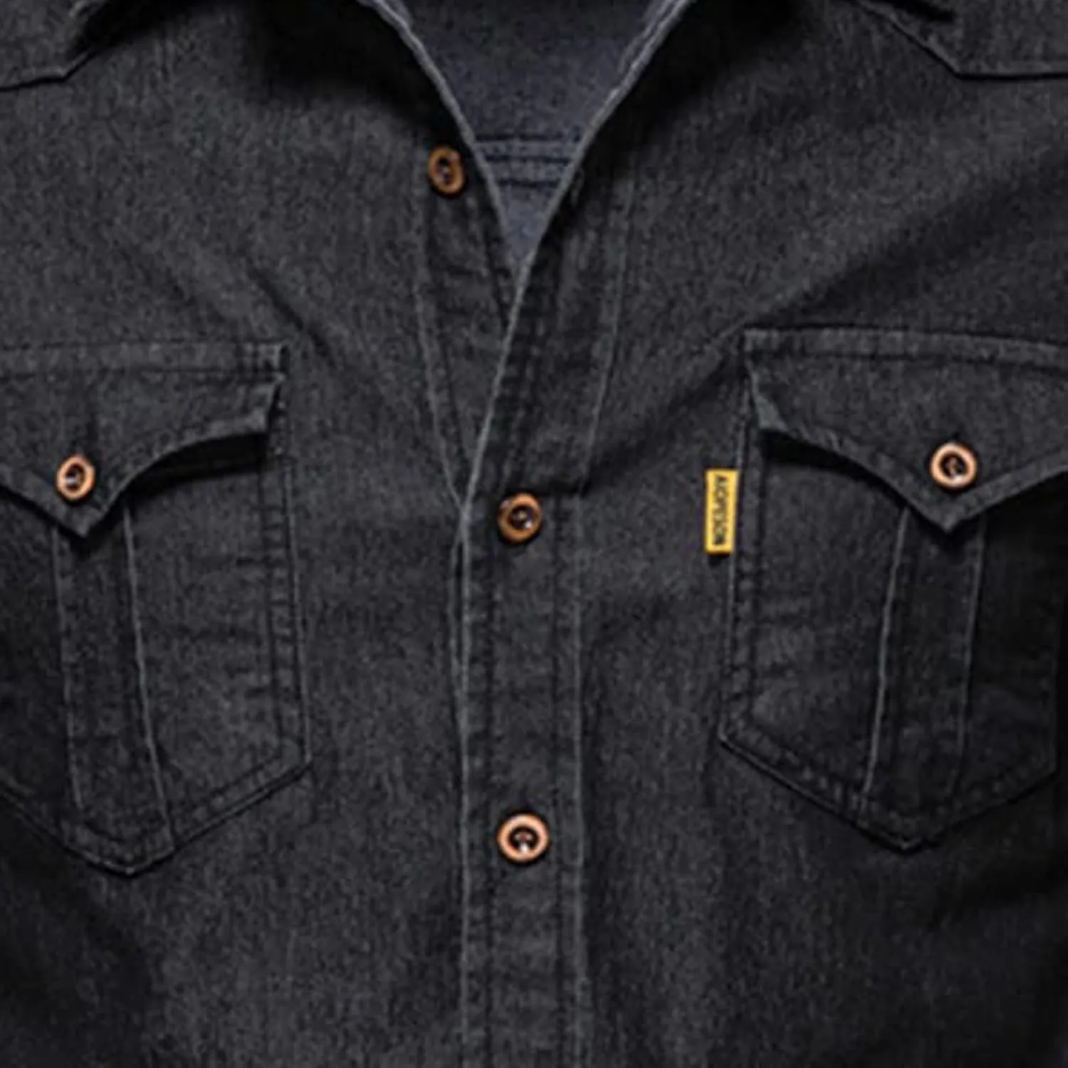Jean Jacket for Men Solid Retro Old Denim Jacket Long Sleeve Button Denim Jackets Fashion Trucker Pockets Coat
